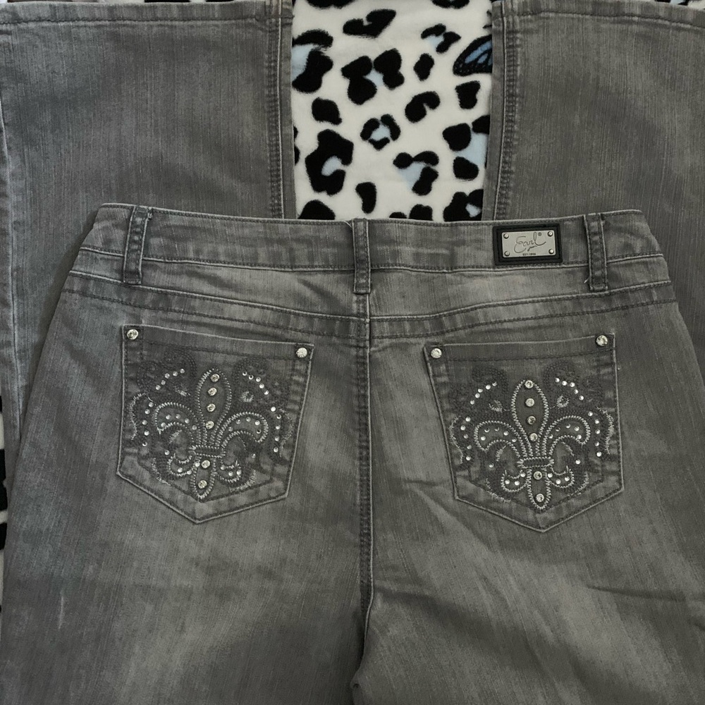 Earl Jeans Gray Flare Wide Leg Jeans